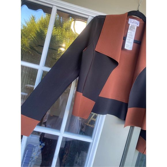 Joseph Ribkoff NWOT Brown Black Colorblock Shacket Jacket, Size 6, MSRP $250 - Picture 7 of 12